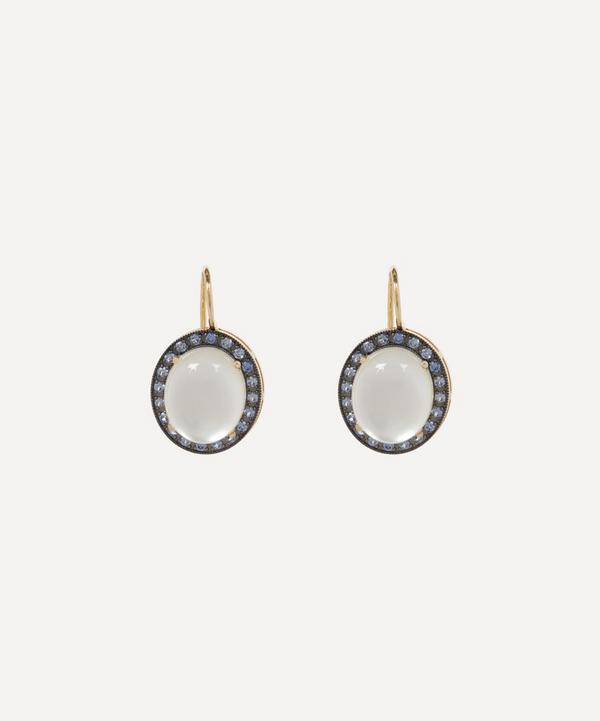 Andrea Fohrman - 14ct Gold Kat White Moonstone Oval Drop Earrings