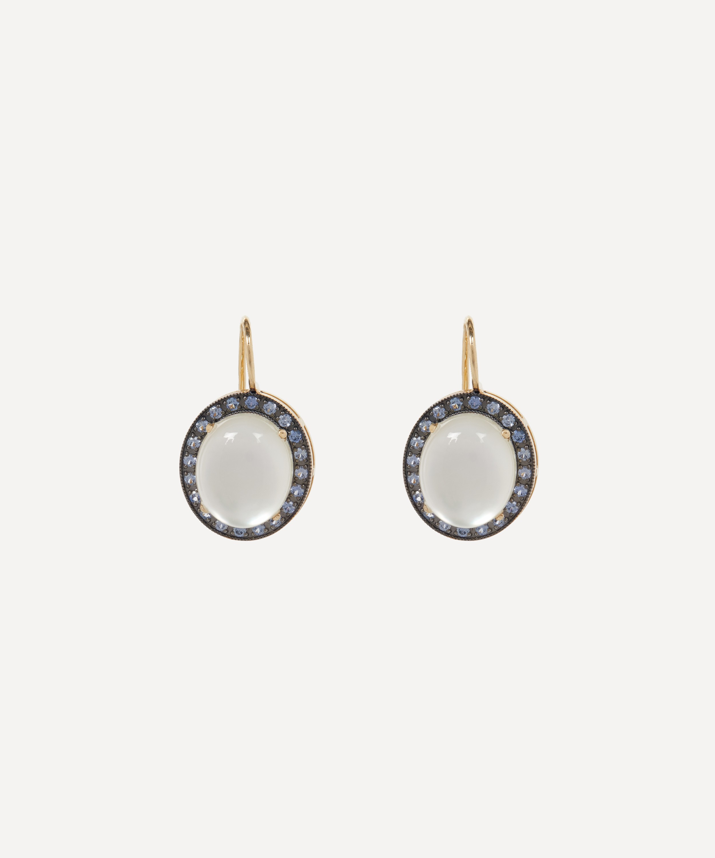 Andrea Fohrman - 14ct Gold Kat White Moonstone Oval Drop Earrings image number 0