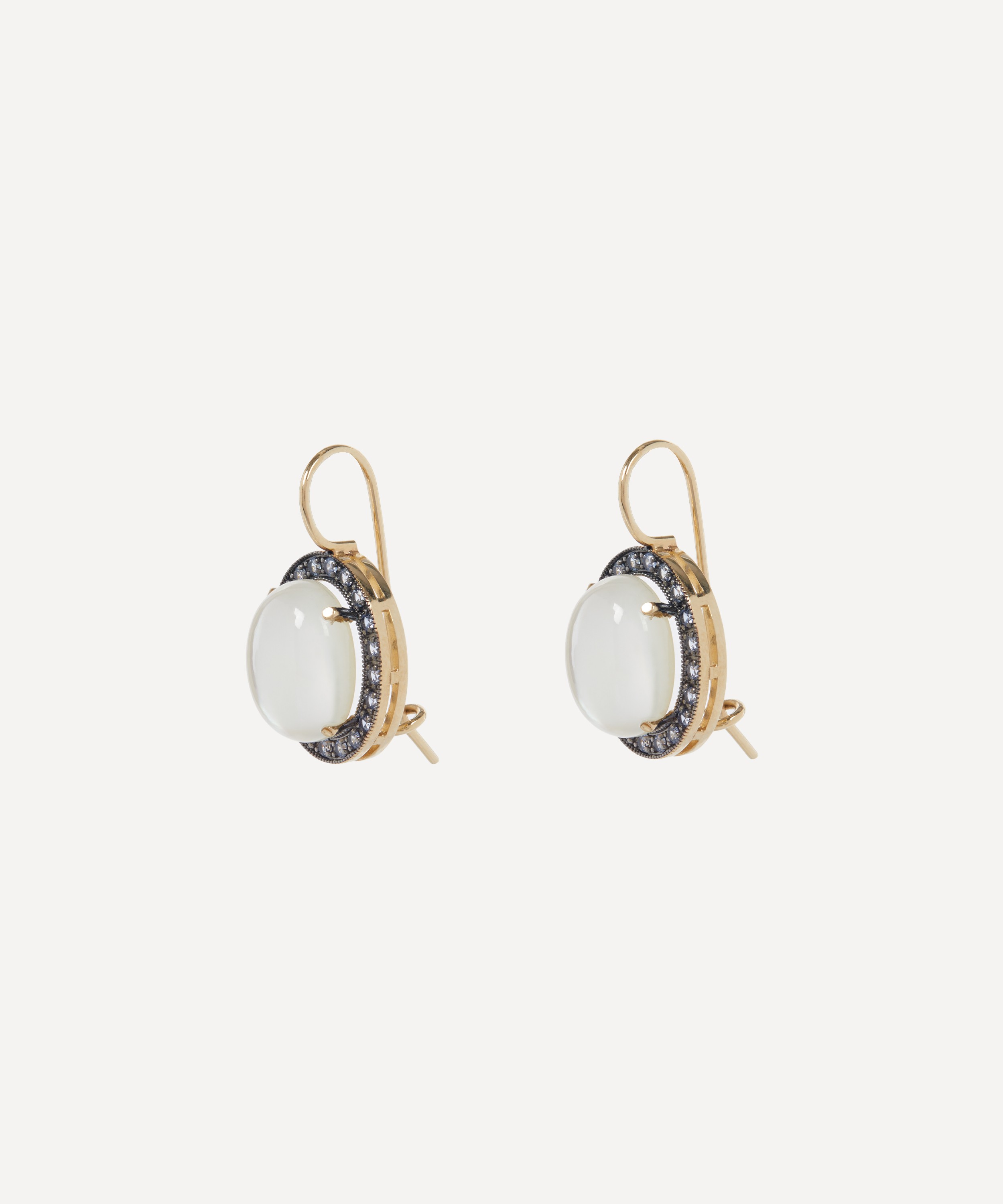 Andrea Fohrman - 14ct Gold Kat White Moonstone Oval Drop Earrings image number 2