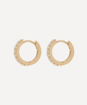 Andrea Fohrman - 14ct Gold Opal Pavé Huggie Hoop Earrings image number 2