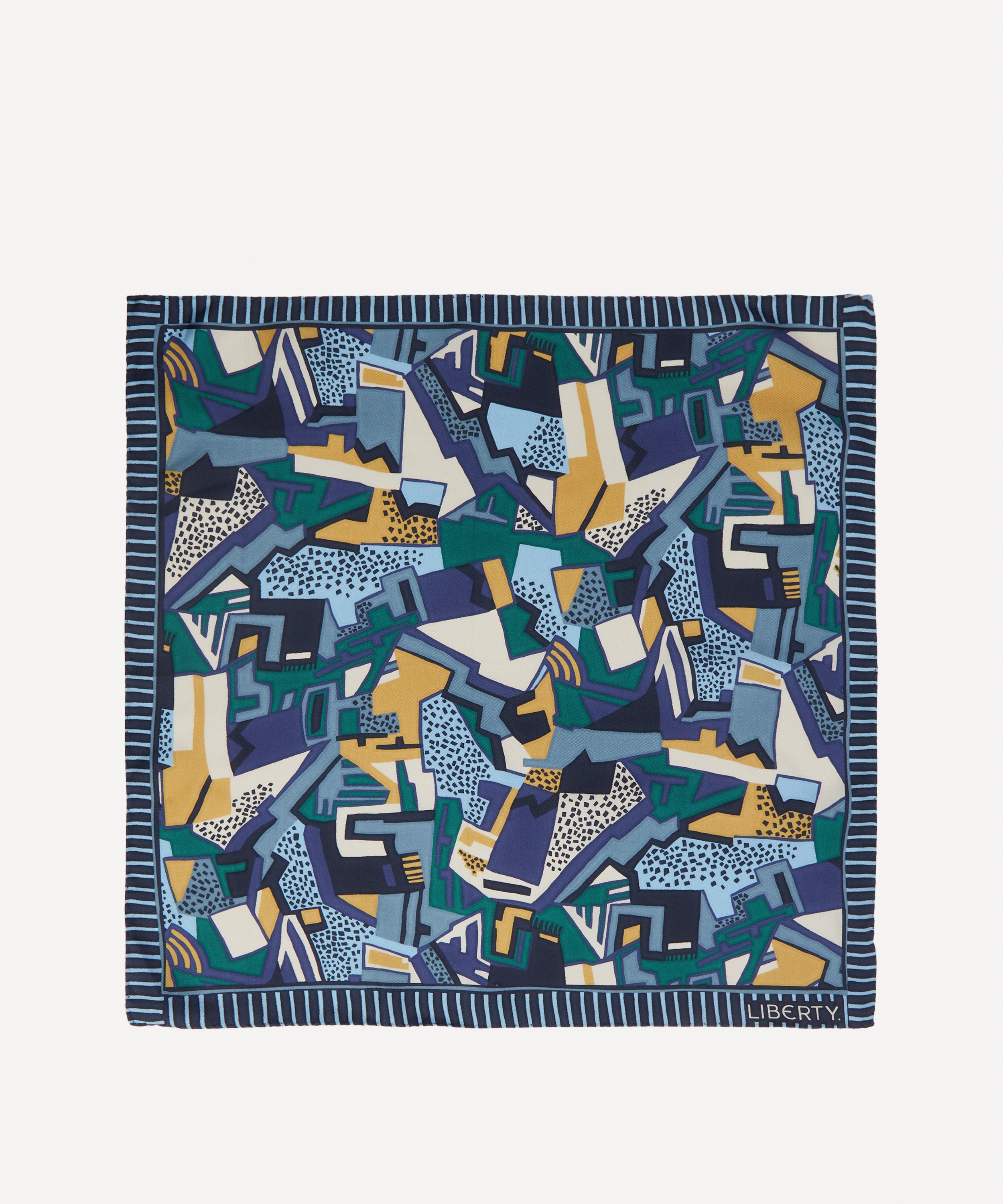 Light Blue Printed Silk Pocket Square SS23 22449065