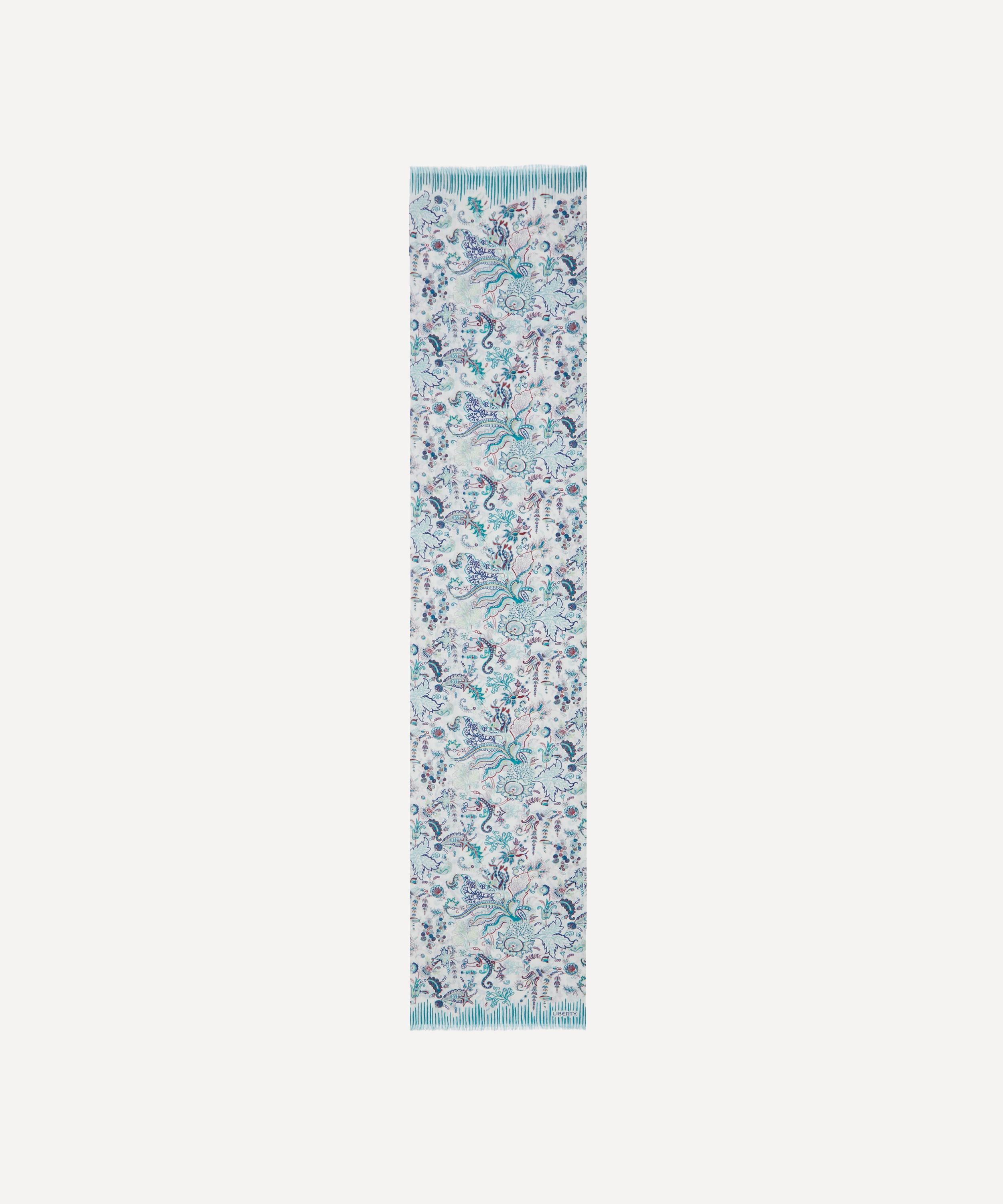 Liberty - Ocean Deep Wool-Silk Scarf