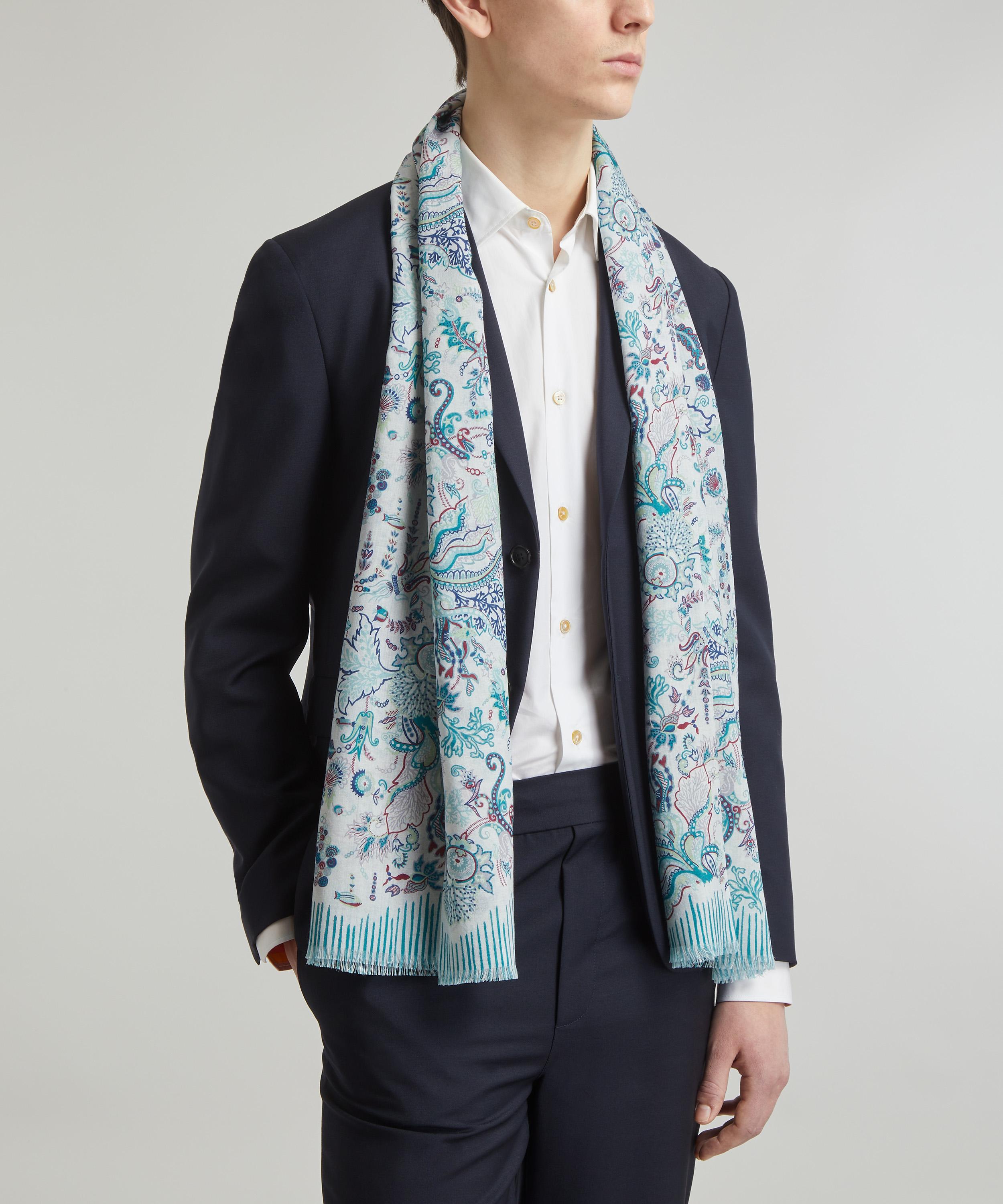 Liberty - Ocean Deep Wool-Silk Scarf image number 1