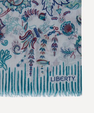 Liberty - Ocean Deep Wool-Silk Scarf image number 2