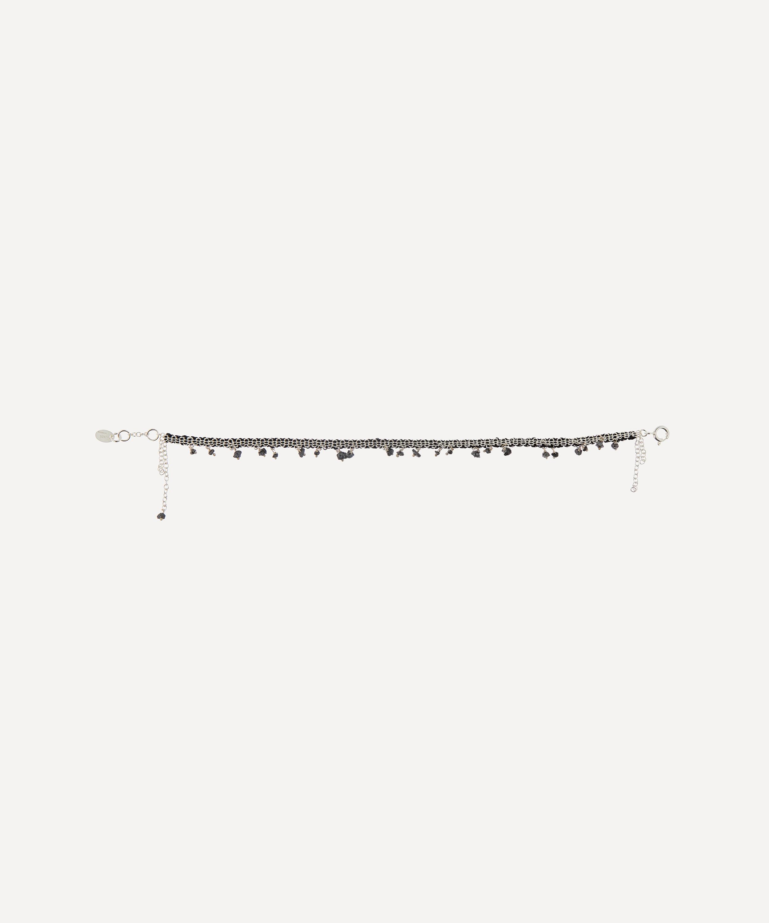 Stephanie Schneider - Sterling Silver Black Diamond Woven Chain Bracelet