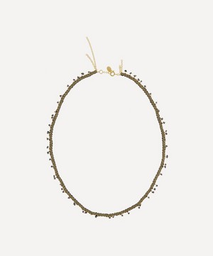 Gold-Plated Black Diamond Woven Chain Necklace