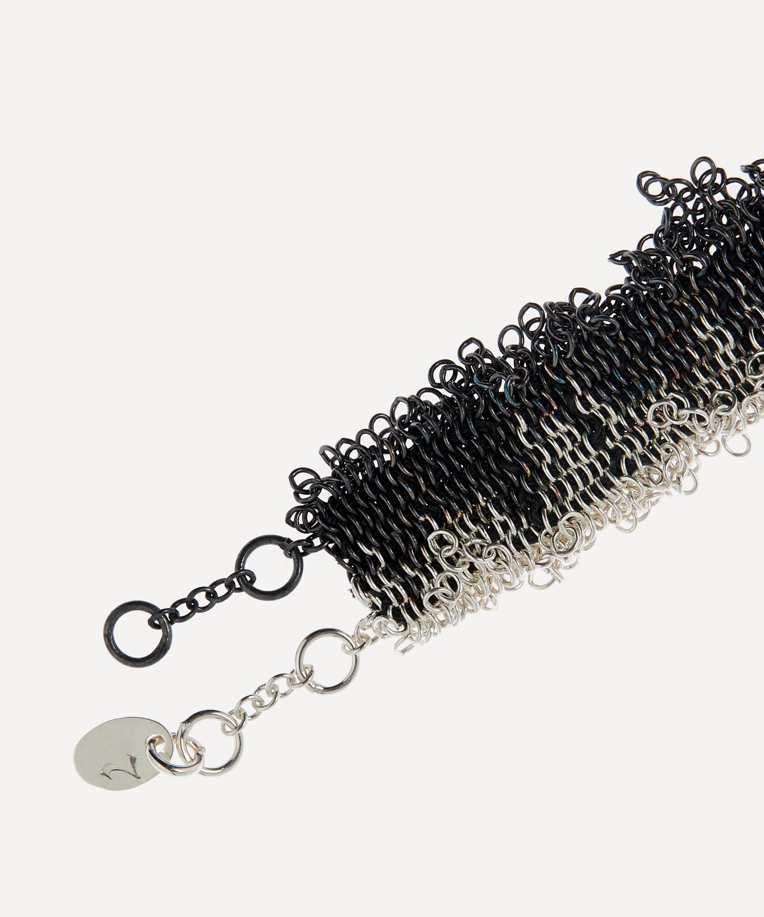 Stephanie Schneider - Oxidised Silver Woven Ombre Chain Bracelet image number 1