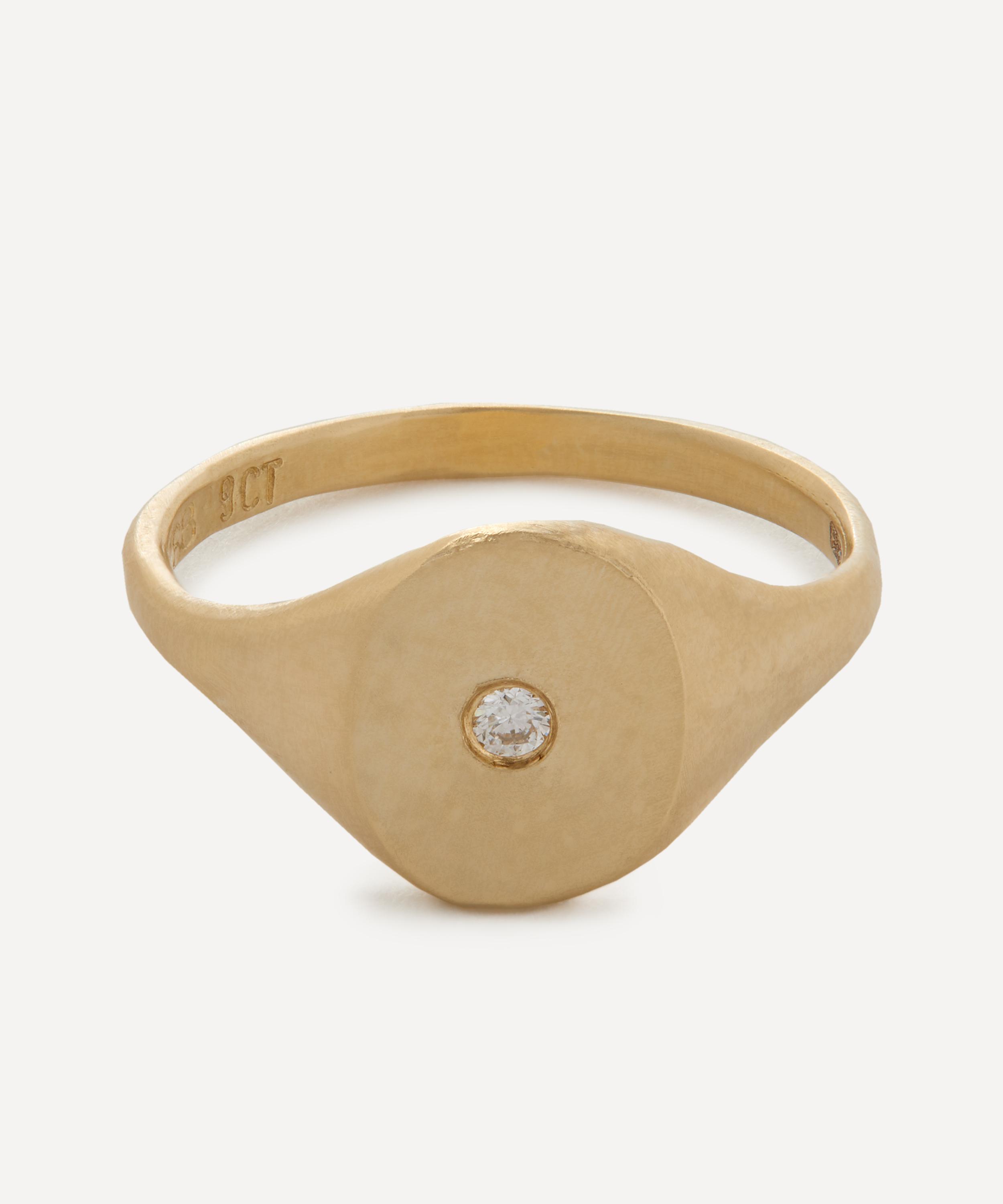 Seb Brown - 9ct Gold Hole Signet Ring image number 