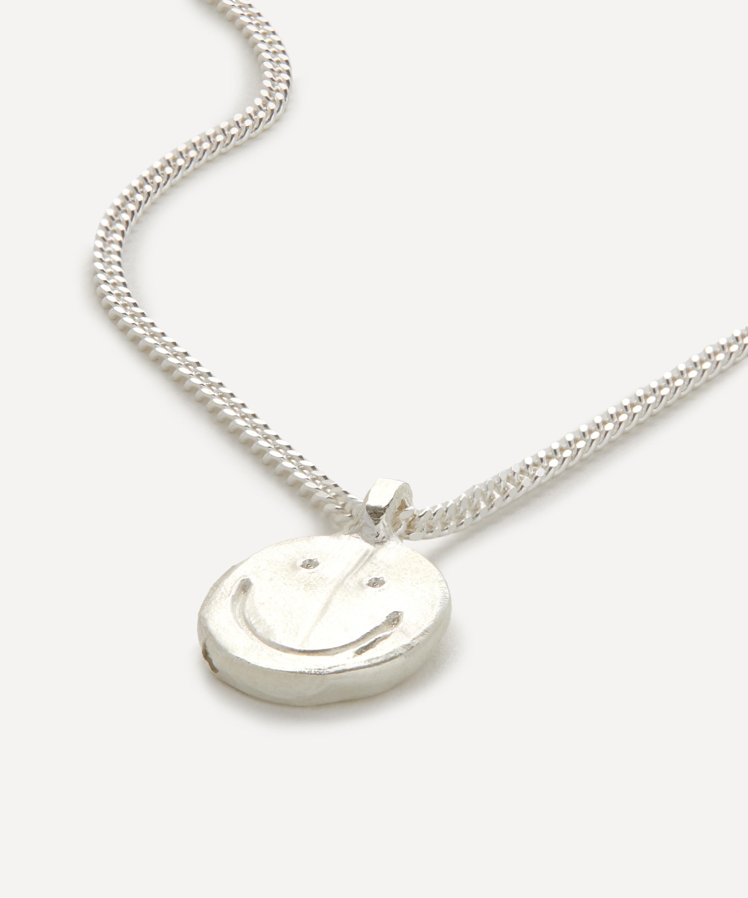 Seb Brown - Sterling Silver Happy Face Tag Pendant Necklace image number 0
