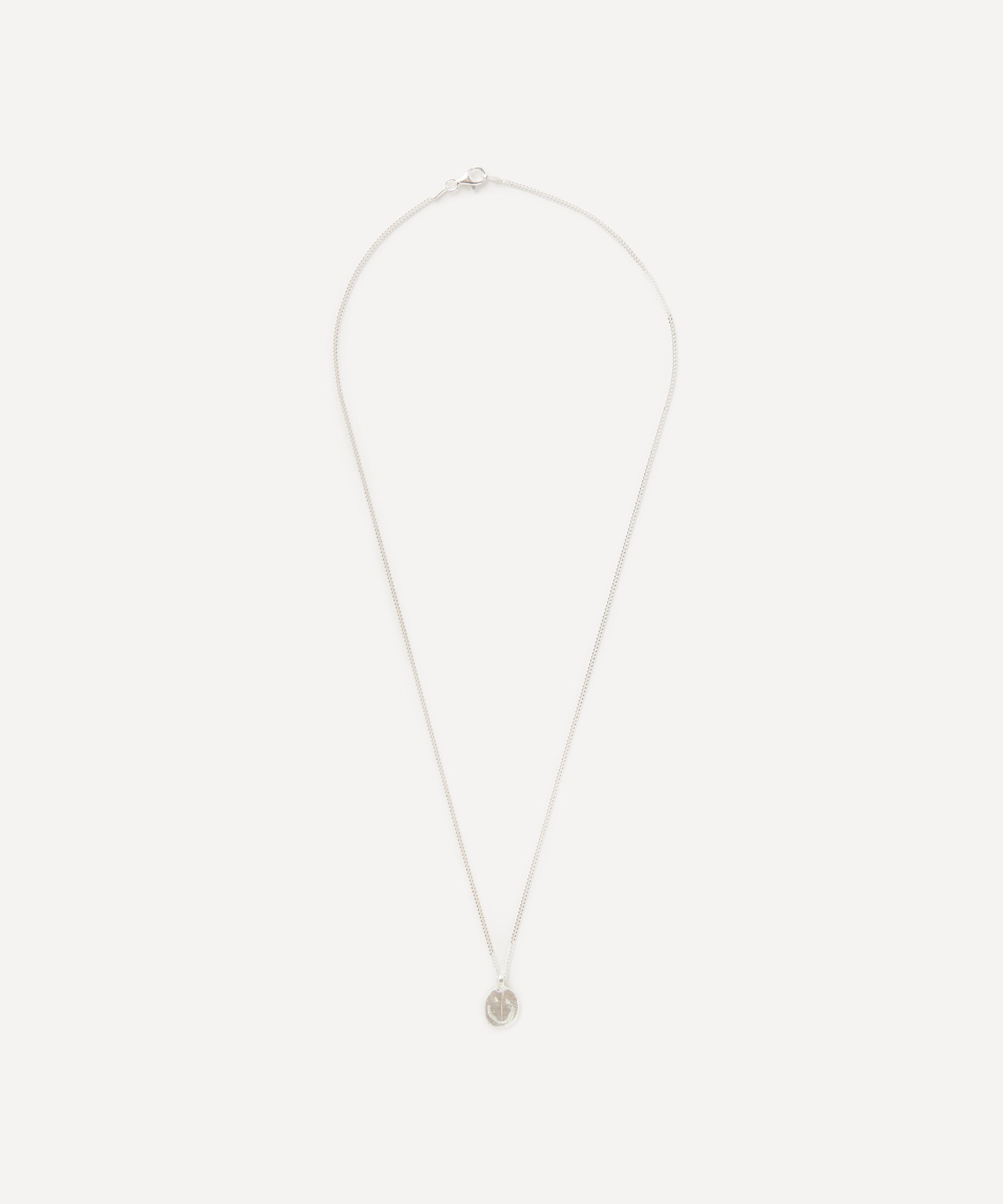 Seb Brown - Sterling Silver Happy Face Tag Pendant Necklace image number 1