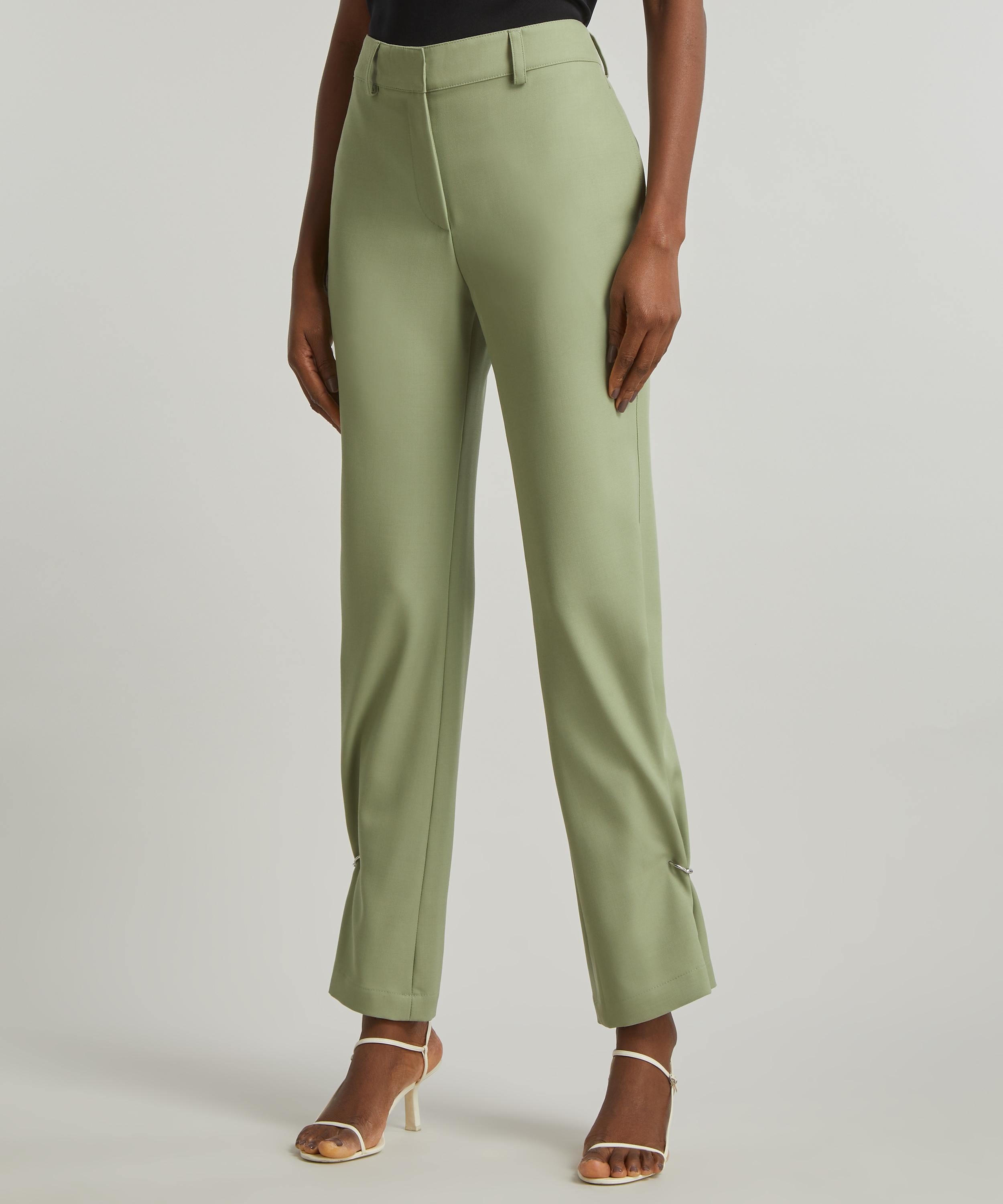 パンツ JW ANDERSON Women Straight Pants LO0008LT0077500 Green JW Anderson Drawstring Waist Tailored Trousers - Olive – The