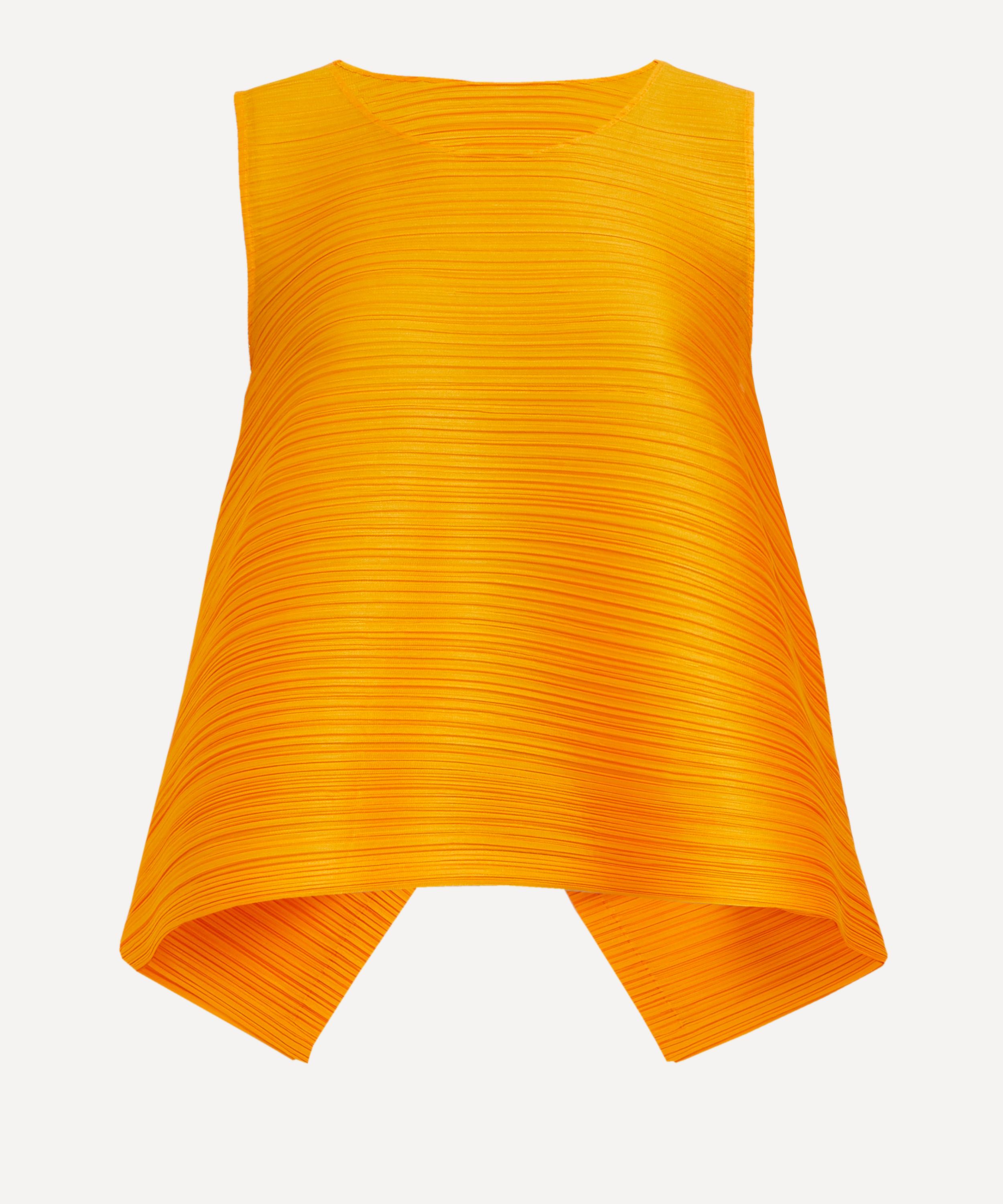 Pleats Please Issey Miyake Orange Soft Pleats Long Sleeve T-Shirt