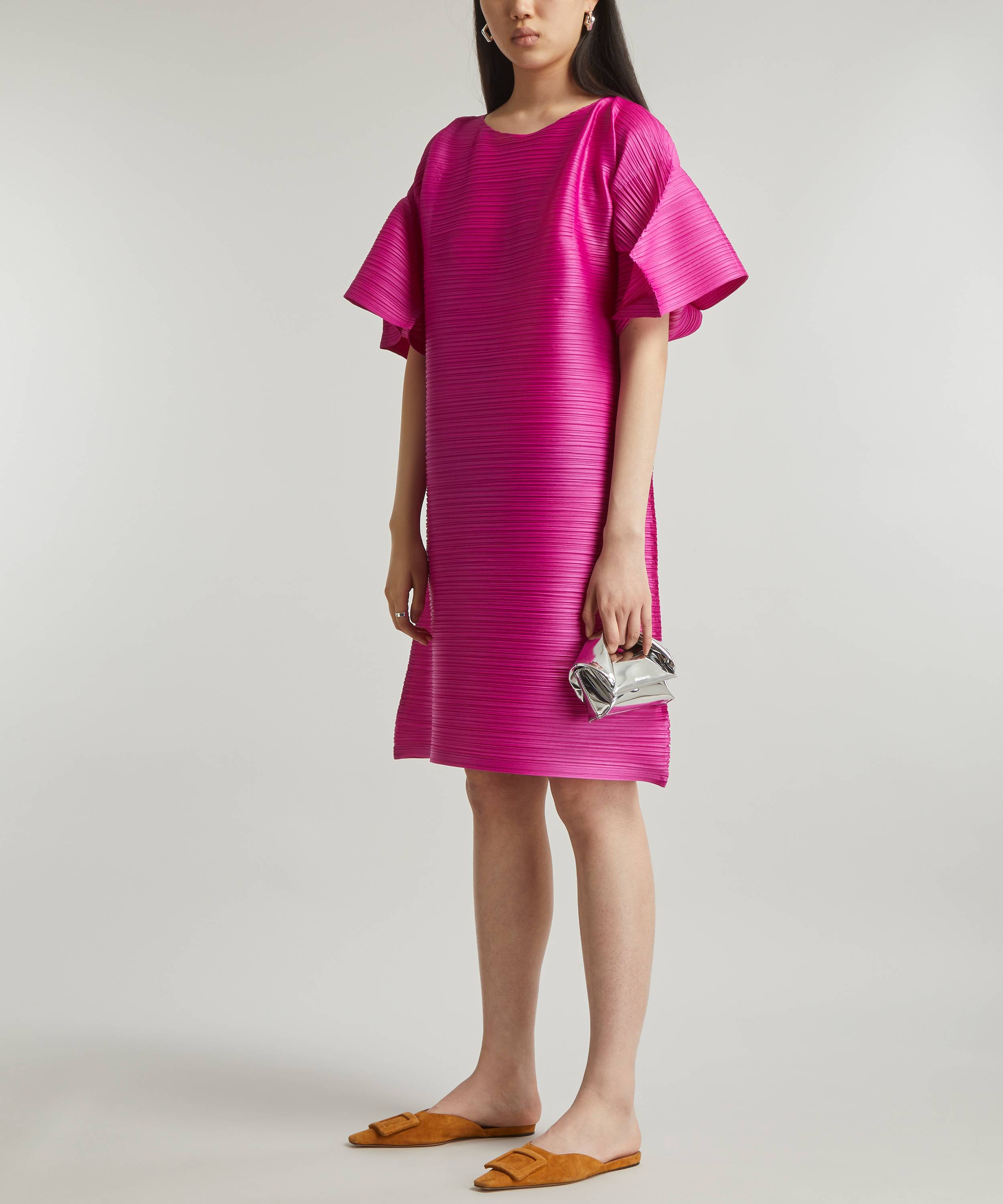 Pleats Please Issey Miyake Magenta Tour Mini-Dress | Liberty