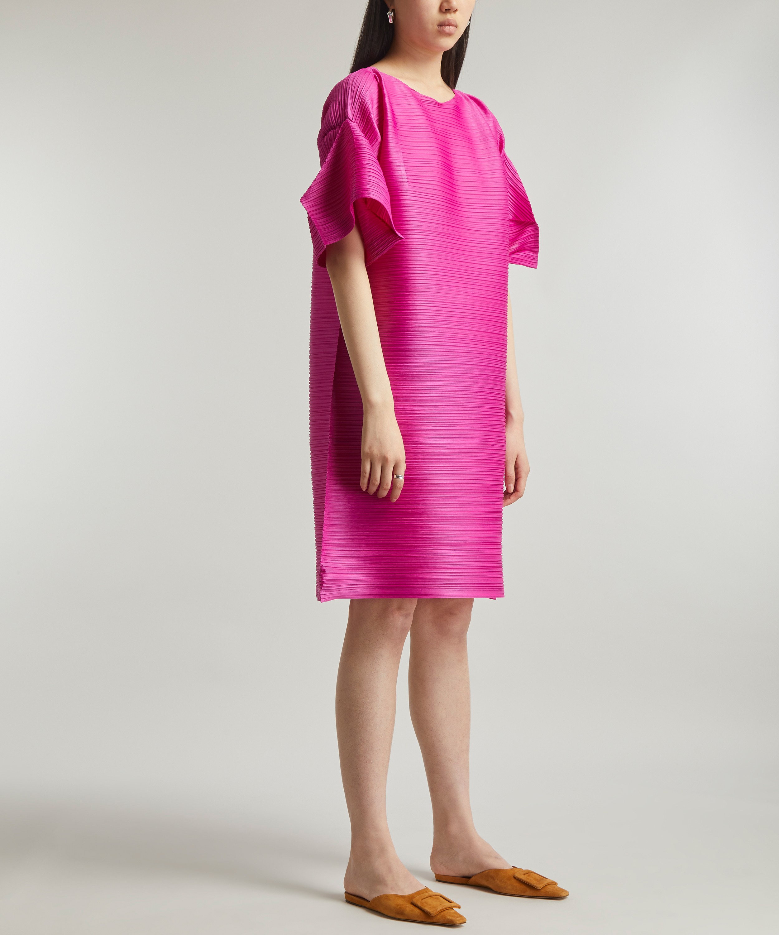 Pleats Please Issey Miyake Magenta Tour Mini-Dress | Liberty