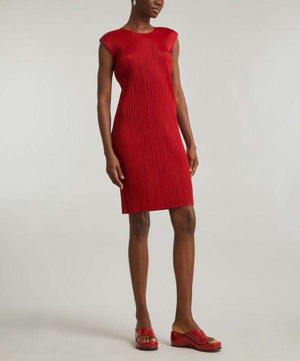 Pleats Please Issey Miyake NEW COLOURFUL BASICS Red Pleated Column