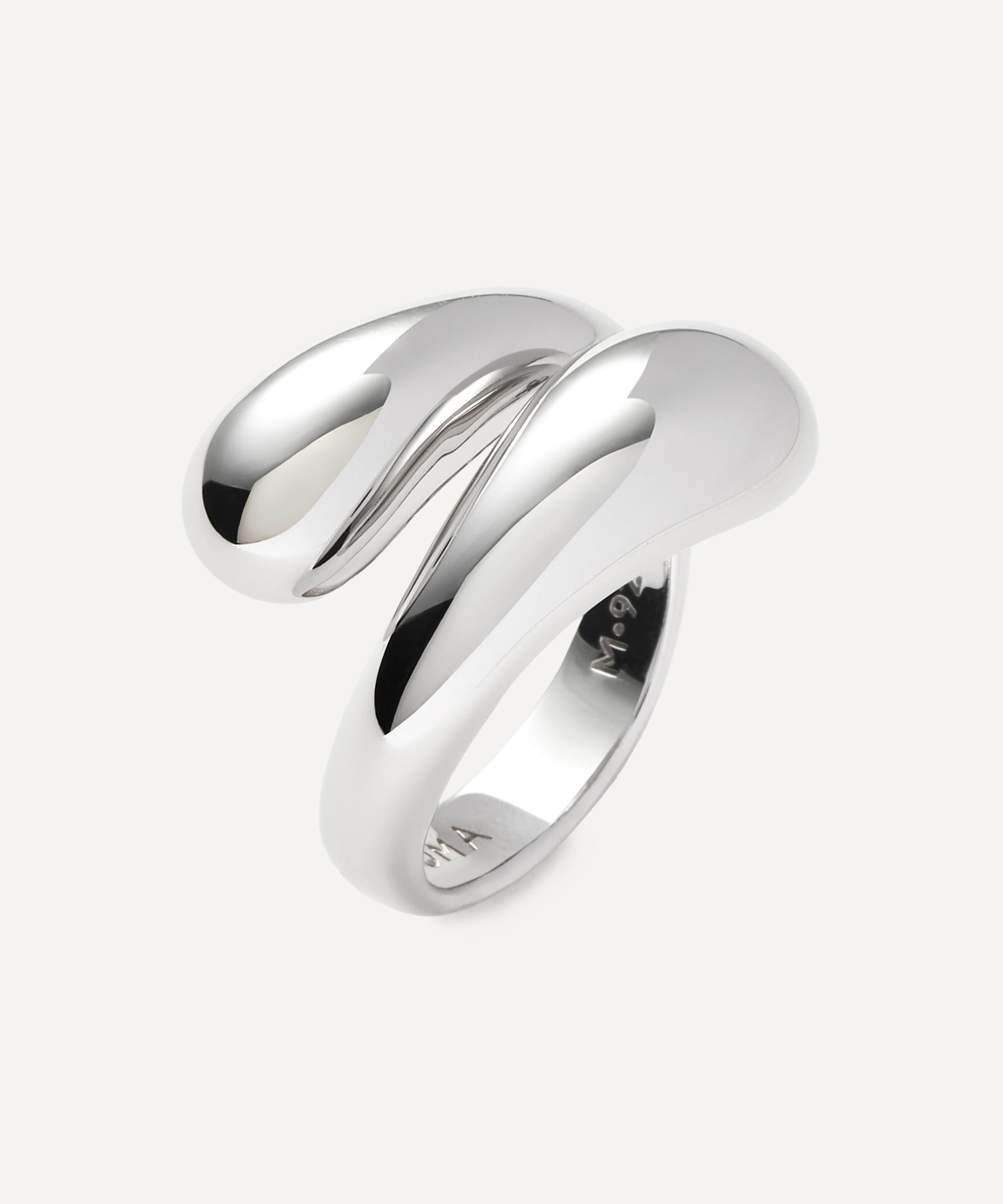Missoma - X Savi Sterling Silver Sculptural Crossover Ring image number 2
