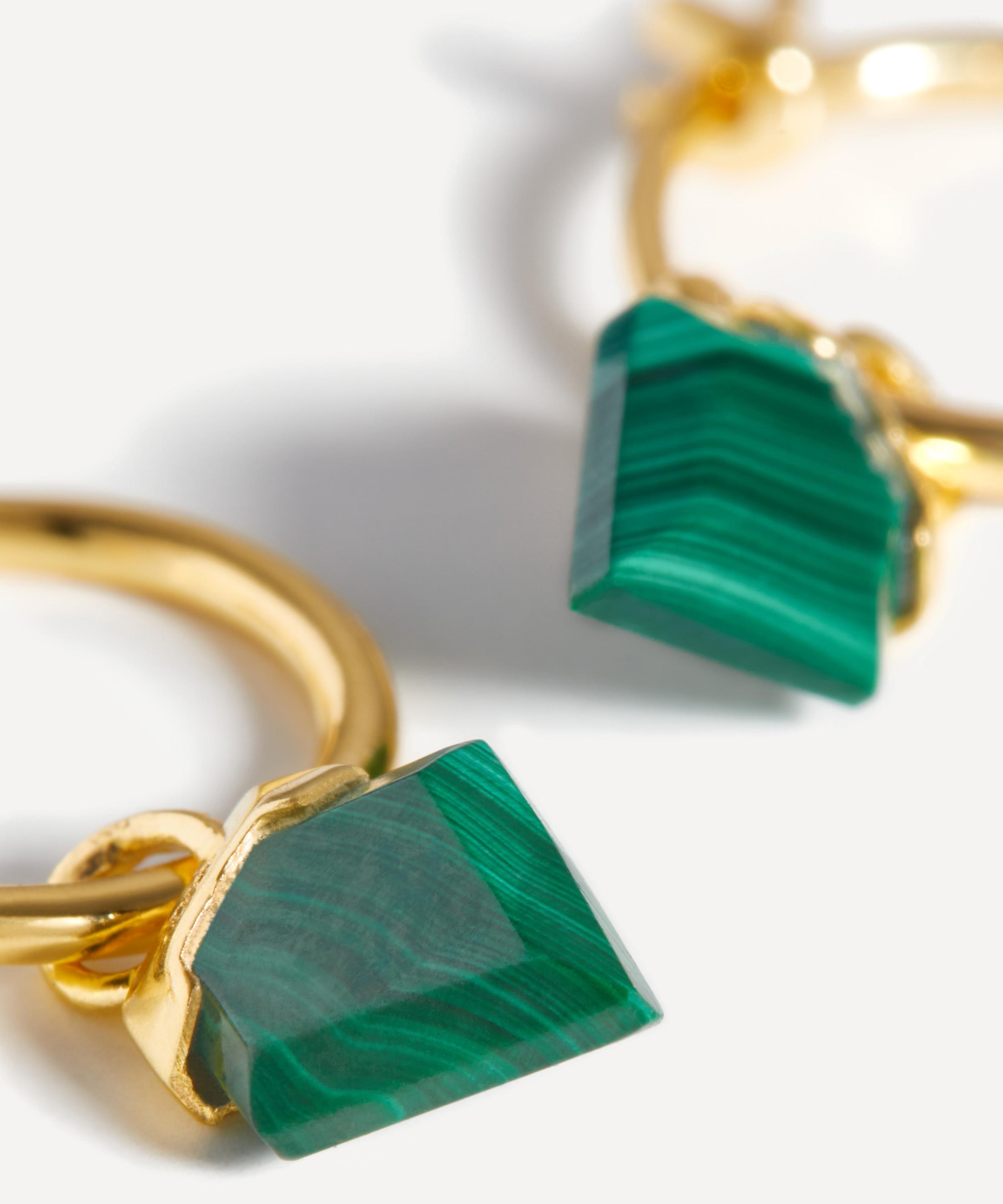 Missoma - 18ct Gold-Plated Vermeil Silver Mini Shield Hoop Earrings image number 2