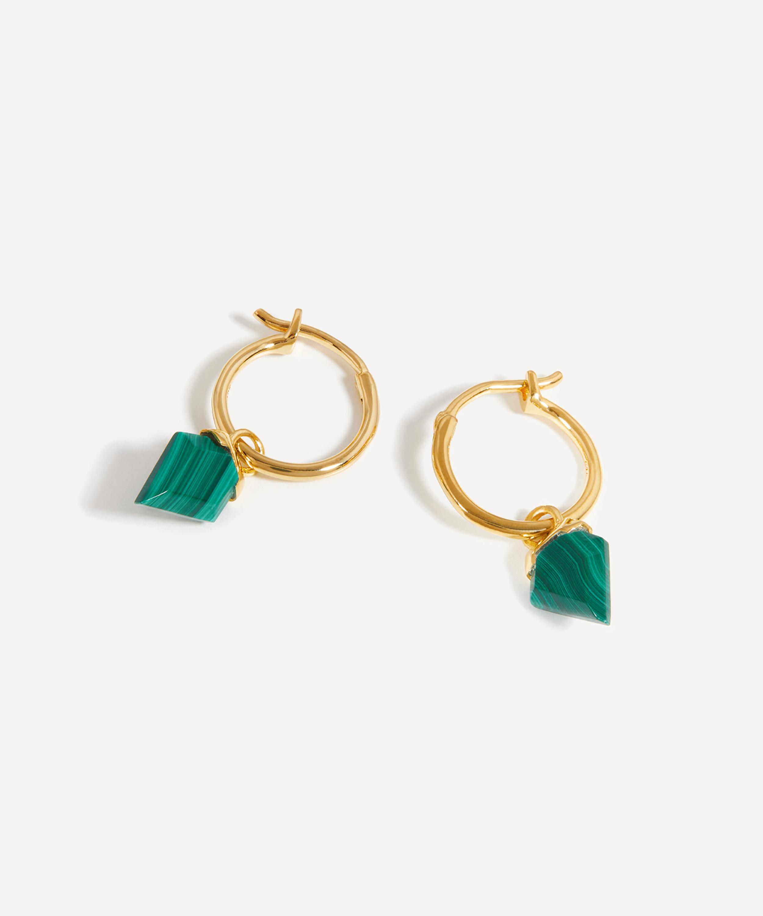 Missoma - 18ct Gold-Plated Vermeil Silver Mini Shield Hoop Earrings image number 3