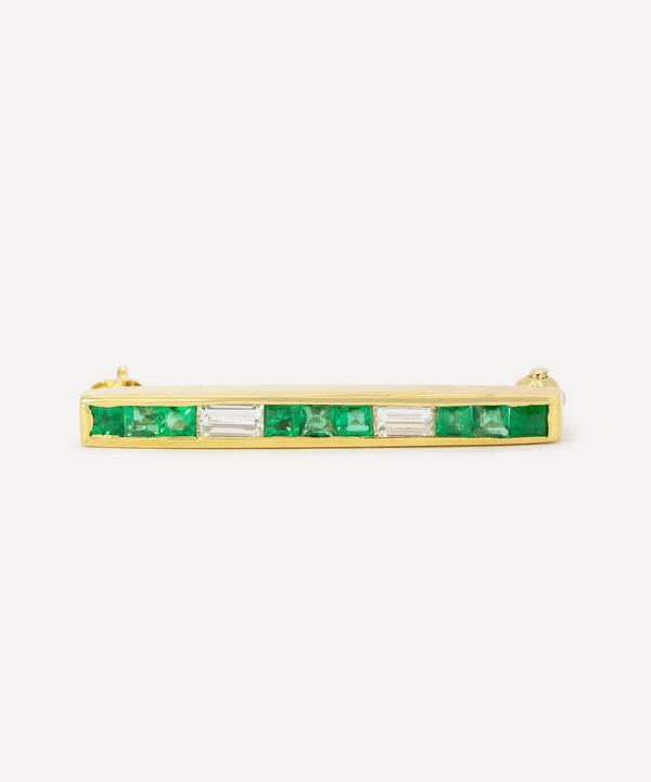 Kojis - 18ct Gold Emerald and Diamond Pin image number null