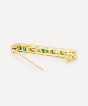 Kojis - 18ct Gold Emerald and Diamond Pin image number 2