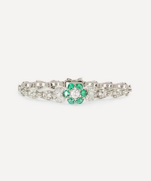 Kojis - 18ct White Gold Emerald and Diamond Bracelet image number 0