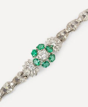 Kojis - 18ct White Gold Emerald and Diamond Bracelet image number 2