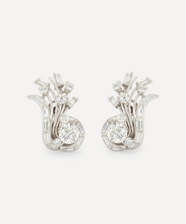 Kojis - Platinum Retro Diamond Earrings image number null