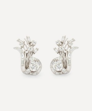 Kojis - Platinum Retro Diamond Earrings image number 0