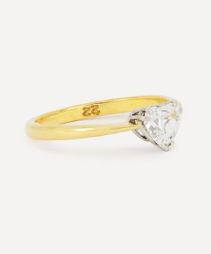 Kojis - 22ct Gold Diamond Heart Solitaire Ring image number 1