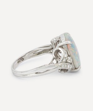 Kojis - 14ct White Gold Vintage Opal and Diamond Ring image number 2