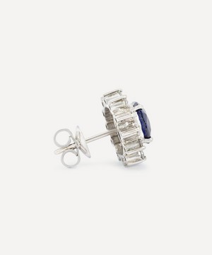 Kojis - 18ct White Gold Sapphire and Diamond Cluster Stud Earrings image number 3