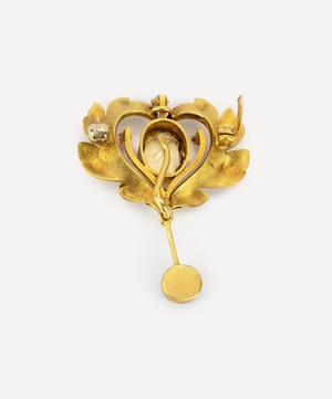Kojis - 18ct Gold Art Nouveau Topaz and Demantoid Garnet Brooch image number 2