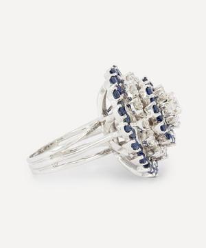 Kojis - 14ct White Gold Large Sapphire and Diamond Cocktail Ring image number 2