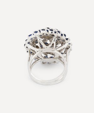 Kojis - 14ct White Gold Large Sapphire and Diamond Cocktail Ring image number 3