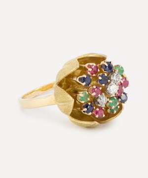 Kojis - 14ct Gold Vintage Flower Ring image number 1