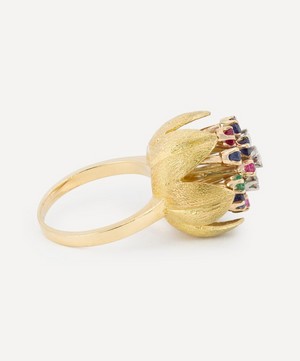 Kojis - 14ct Gold Vintage Flower Ring image number 2
