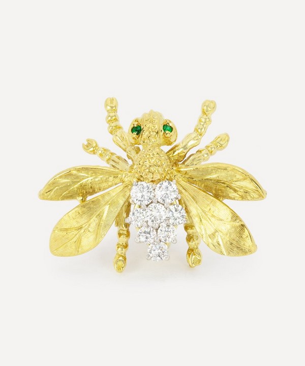 Kojis - 18ct Gold Diamond Bee Brooch image number null