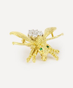 Kojis - 18ct Gold Diamond Bee Brooch image number 1
