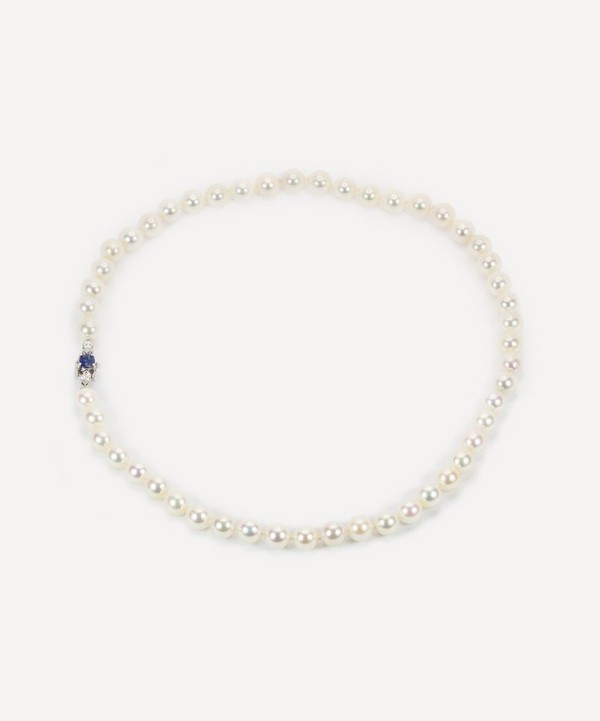 Kojis - 14ct White Gold Sapphire and Diamond Akoya Pearl Necklace image number null