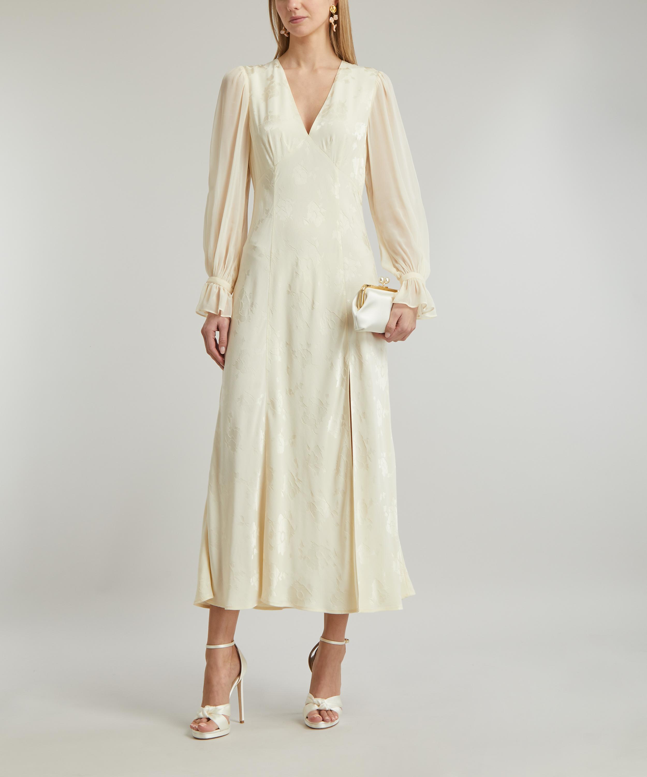 RIXO - Aoife V-Neck Poppy Jacquard Dress image number 