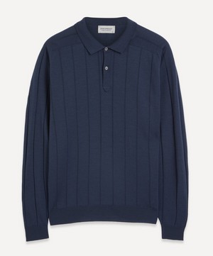 John Smedley - Rampston Long-Sleeve Merino-Wool Polo Shirt image number 0