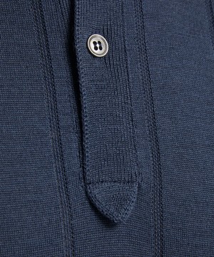John Smedley - Rampston Long-Sleeve Merino-Wool Polo Shirt image number 4