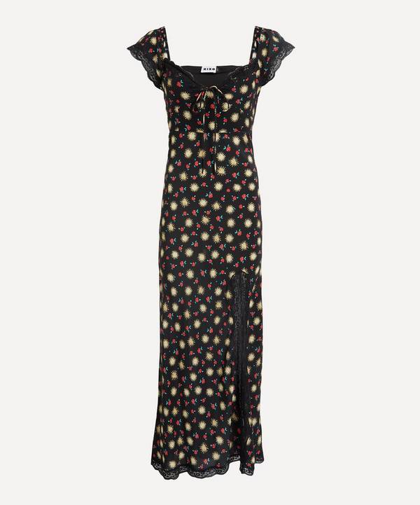 RIXO - Amala Black Sun Petal Dress