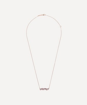 Suzanne Kalan - 14ct Rose Gold Rainbow Mix Diamond Bar Pendant Necklace image number 0