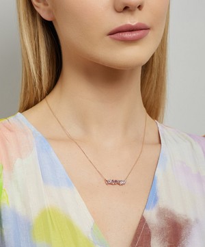 Suzanne Kalan - 14ct Rose Gold Rainbow Mix Diamond Bar Pendant Necklace image number 1