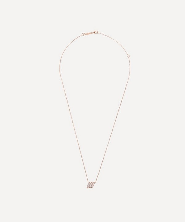 Suzanne Kalan - 14ct Rose Gold Pink Baguette Pendant Necklace image number null