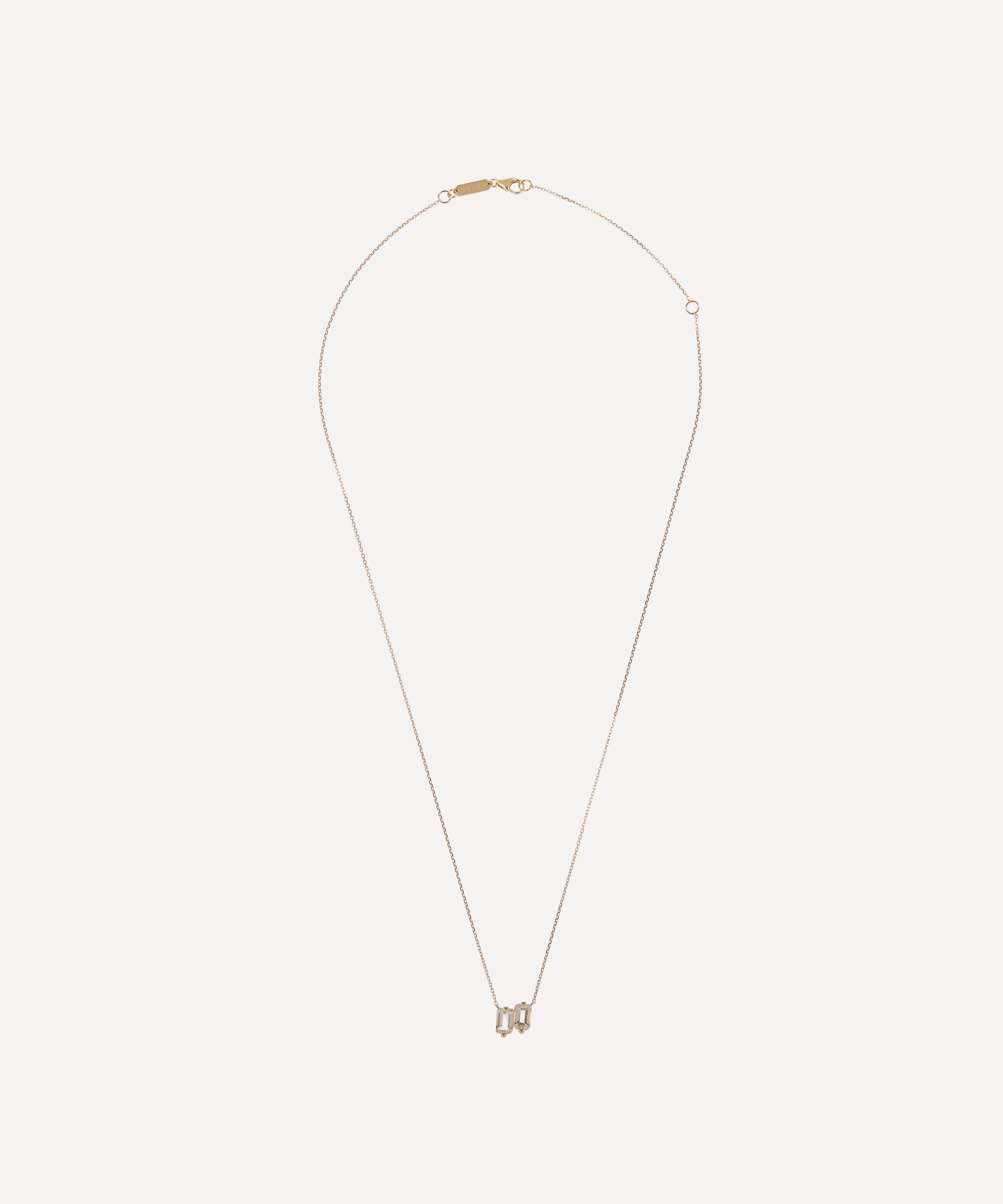 Suzanne Kalan 14ct Gold White Duo Pendant Necklace | Liberty