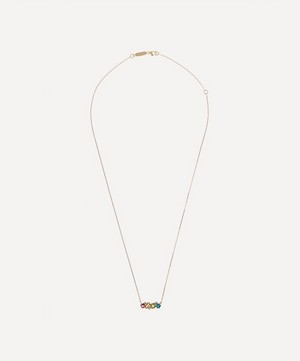 Suzanne Kalan - 14ct Gold Rainbow Mix Diamond Bar Pendant Necklace image number 0