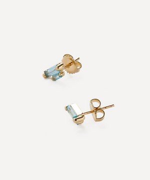 Suzanne Kalan - 14ct Gold Blue Bag Duo Stud Earrings image number 1