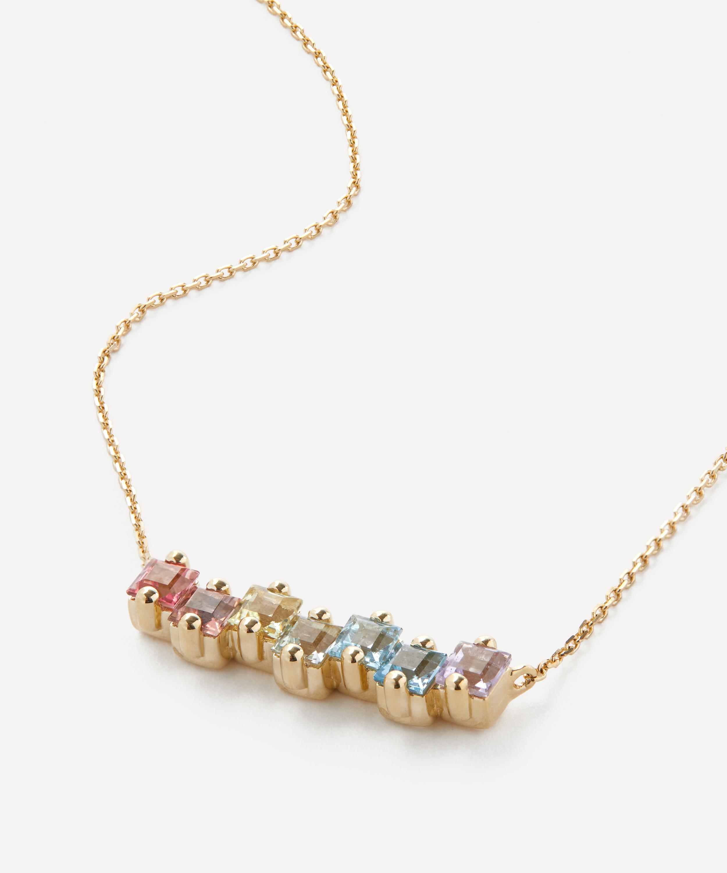 Suzanne Kalan - 14ct Gold Cierra Pastel Bar Pendant Necklace image number 0
